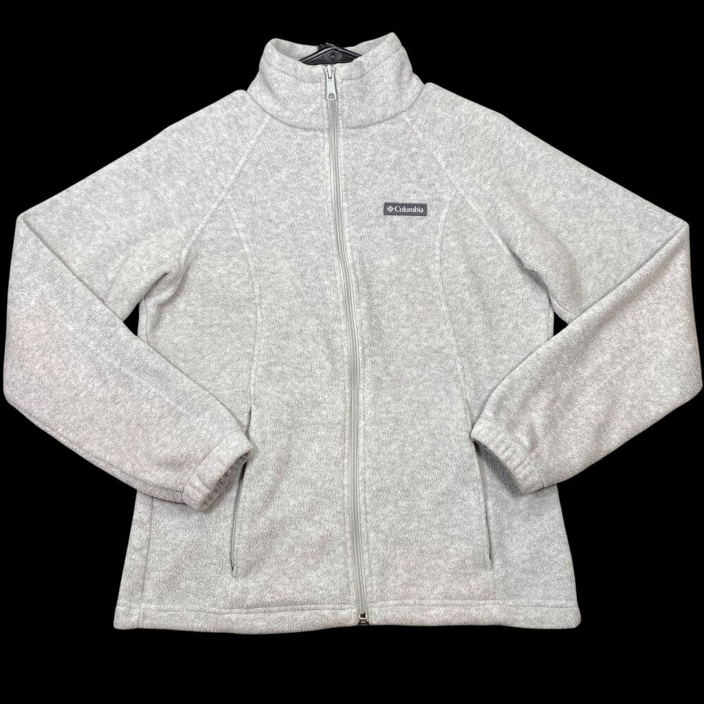 Columbia Womens Gray Full-Zip Fleece Jacket Size S Lightweight Warm Outerwear